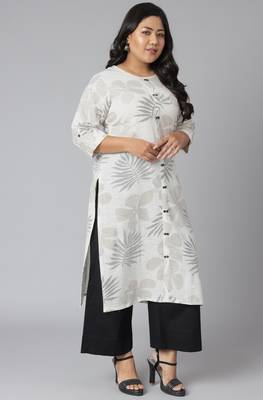 XL LOVE by Janasya Off-white printed cotton kurtas-and-kurtis
 4