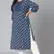 Blue printed cotton kurtas-and-kurtis