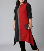 XL LOVE by Janasya Black plain crepe kurtas-and-kurtis
