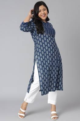 XL LOVE by Janasya Blue printed cotton kurtas-and-kurtis
 4