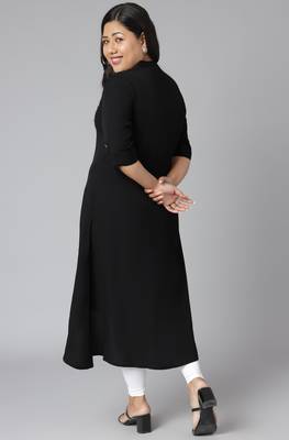 XL LOVE by Janasya Black plain crepe kurtas-and-kurtis
 5