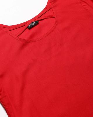 Red plain viscose rayon ethnic-kurtis 4