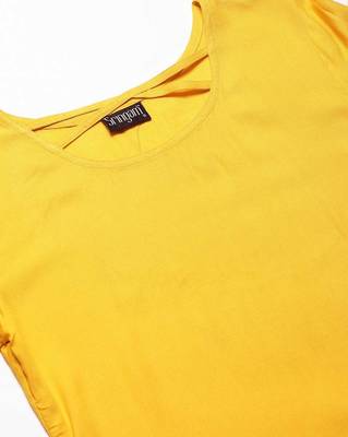 Yellow plain viscose rayon ethnic-kurtis 4