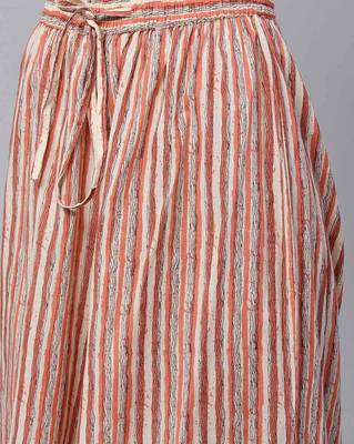 Peach printed cotton ethnic-kurtis 5