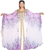 Royal Blue Dubai Kaftan Women Dress Moroccan Abaya Fancy Kaftans Farasha Georgette 