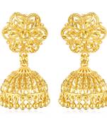 Twinkling Bejeweled bollywood Screw back alloy Gold Plated Jhumki Earring  VFJ1462ERG
