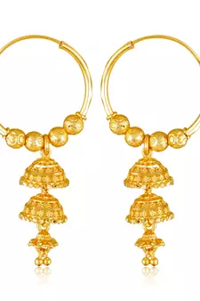 Traditional wear Wedding and Party wear South Screw back alloy Gold Plated Jhumki Earring  VFJ1457ERG