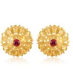Traditional wear South Screw back alloy Gold Plated Stud Earring  (VFJ1306ERG)