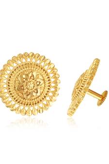 Mini Shimmering Beautiful Gold Plated Clip on Bucketbasket Chand Bali and   earring Combo