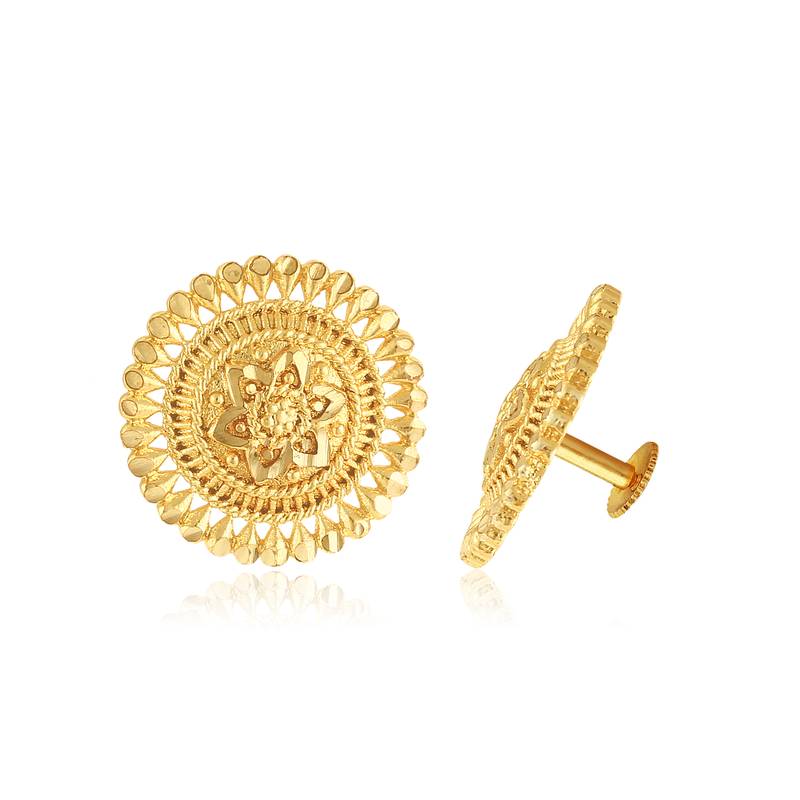 Mini Shimmering Beautiful Gold Plated Clip on Bucketbasket Chand Bali and   earring Combo