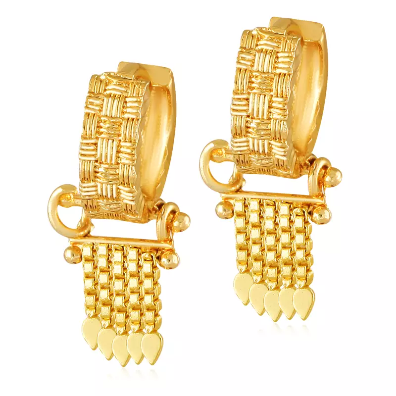 Elegant Beautiful Gold PlatedClip on Bucketbasket Chand Bali and   earring Combo
