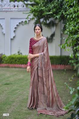 Multicolor printed chiffon saree with blouse 1