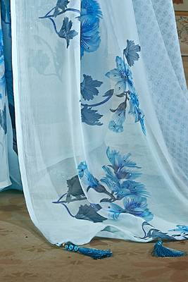 Sky blue printed pure chiffon saree with blouse 3