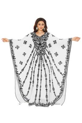 White Hand Embroidered Farasha 1