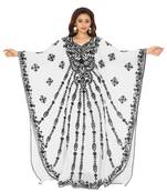 White Hand Embroidered Farasha