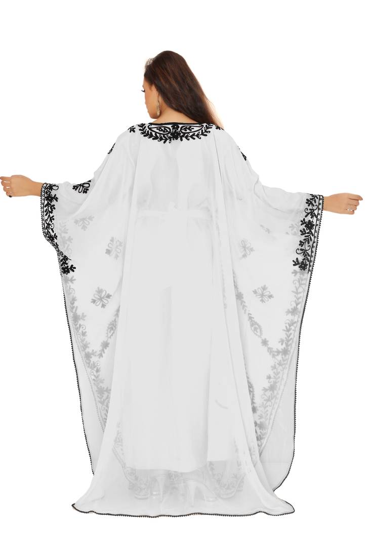 White Hand Embroidered Farasha