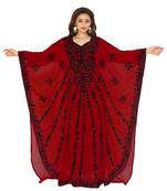 Maroon Embroidered Farasha