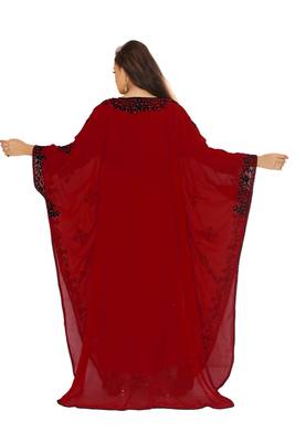 Maroon Embroidered Farasha 4