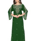 Dark Green Embroidered Farasha