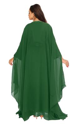 Dark Green Embroidered Farasha 4