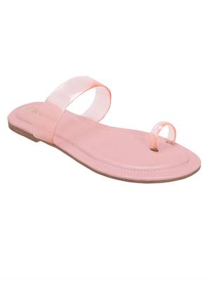 La Savie Pink Colour One Toe Fashion Flats For Women 1