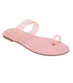 La Savie Pink Colour One Toe Fashion Flats For Women