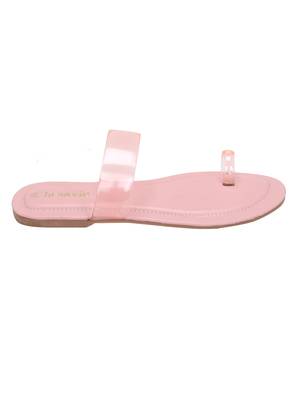 La Savie Pink Colour One Toe Fashion Flats For Women 2
