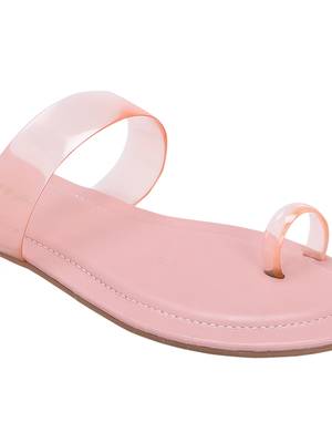 La Savie Pink Colour One Toe Fashion Flats For Women 3