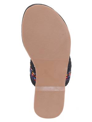 La Savie Black One Toe Flats For Women 4