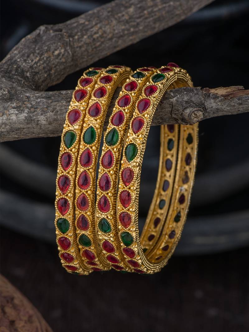 Gold spinel bangles-and-bracelets