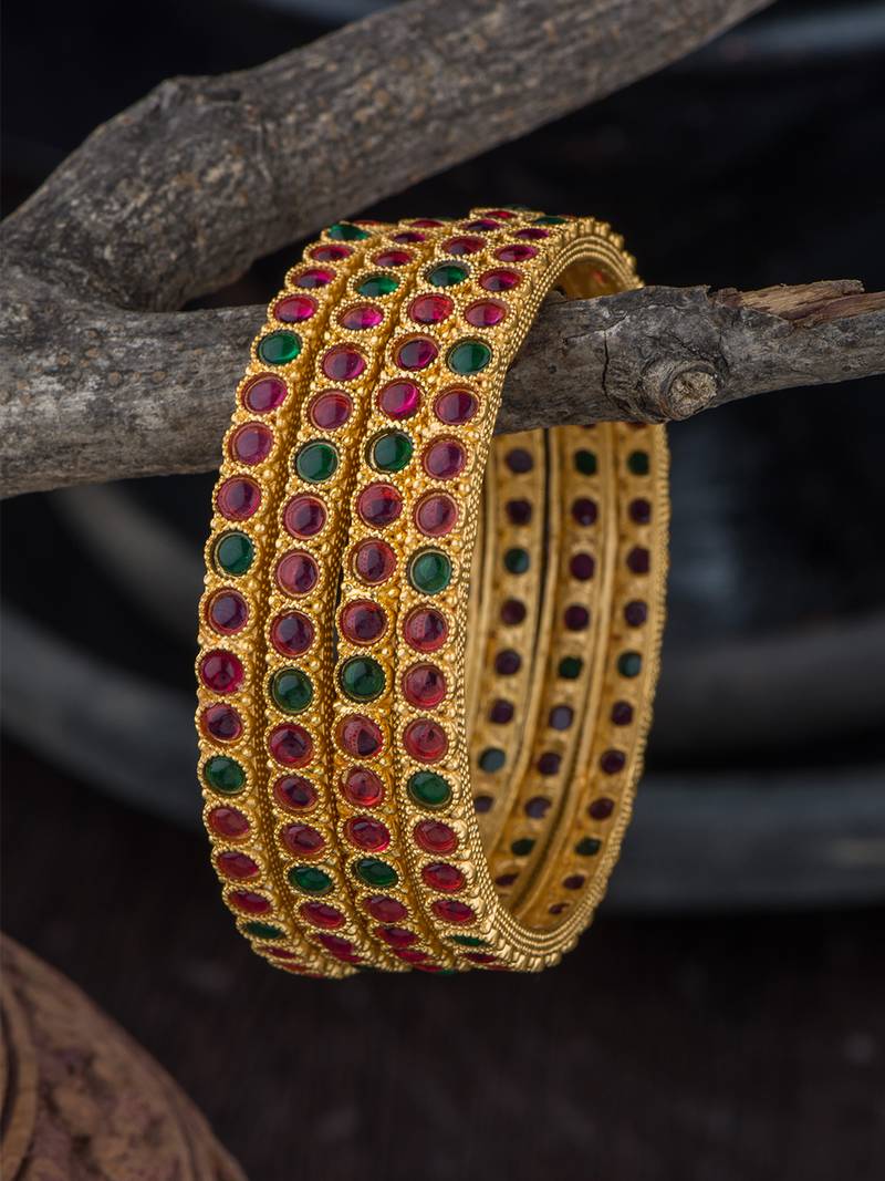 Gold spinel bangles-and-bracelets