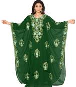 Dark Green Aari And hand Embroidered Farasha