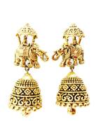 Elephant Baraat Pattern Dome Shaped Small Jhumki Earring
