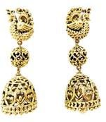 Double Layered Dome Shaped Peacock Motif Design Jhumki Earring