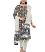 Bagru Kalamkari Black Hand Block Printed Unstitched Cotton Suit Set with Cotton Dupatta
