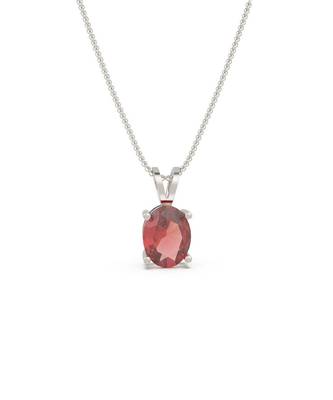 Regnant Ruby Oval Pendant (With Chain) in 925 silver 1