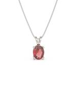 Regnant Ruby Oval Pendant (With Chain) in 925 silver