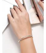 Geometrical Double Band Diamond Cuff in 925 silver