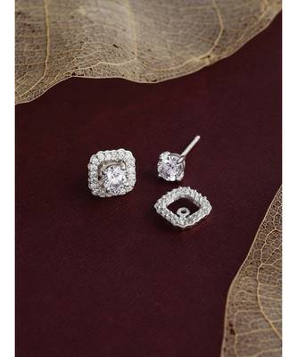 Svelte Quad solitaire studs in 925 silver 1