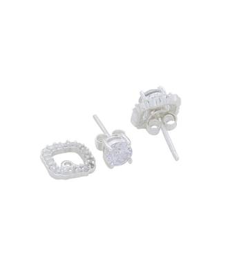 Svelte Quad solitaire studs in 925 silver 4
