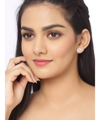 Svelte Quad solitaire studs in 925 silver 5