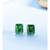 Emerald Oblong Stud Earrings in 925 silver
