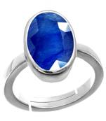 Silver Plated Adjustable Blue Sapphire 3.25 Ratti Stone Ring