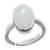 Silver Plated Adjustable White Opal 8.25 Ratti Stone Ring in size 16 To 30