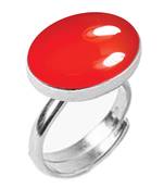 Silver Plated Adjustable Flat Ring Red Carnelian 7.25 Ratti in size 16 To 30