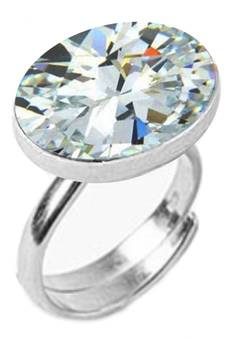 Silver Plated Adjustable Flat Ring White Cubiz-Zircon 7.25 Ratti