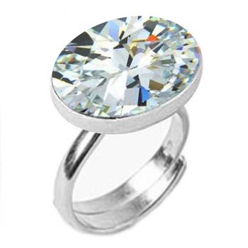 Silver Plated Adjustable Flat Ring White Cubiz-Zircon 8.25 Ratti 1