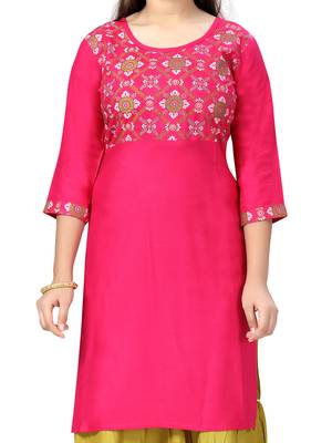 Pink printed cotton girls-top-bottom 5