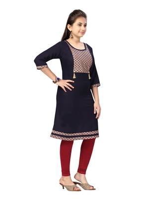 Blue printed cotton kids-tops 2