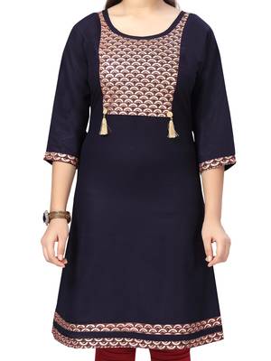 Blue printed cotton kids-tops 5
